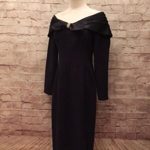 Morton Myles Vintage Formal Gown Off Shoulder Black Dress Size 4